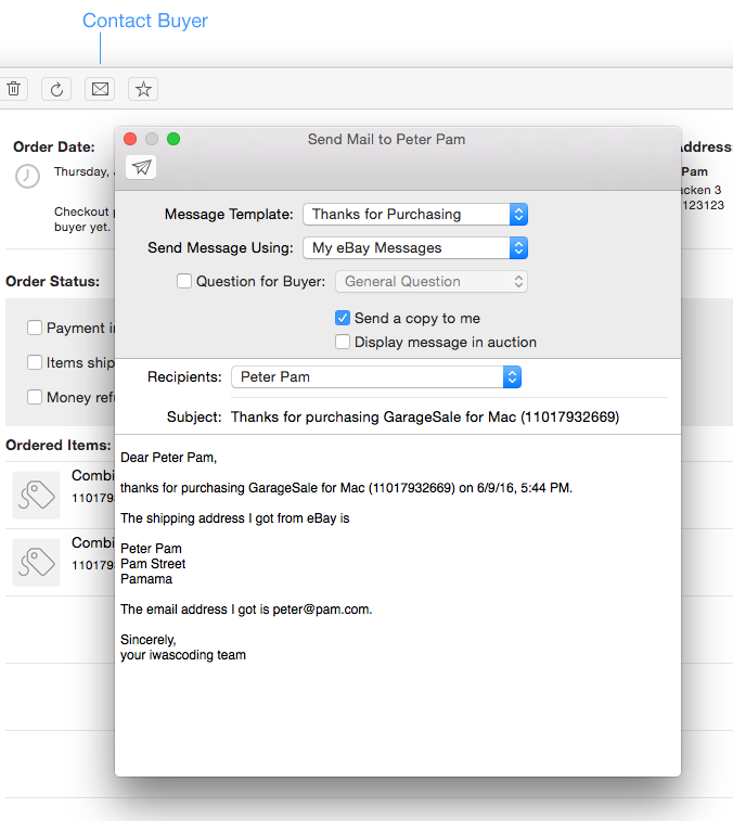 Käufer kontaktieren Käufer kontaktieren