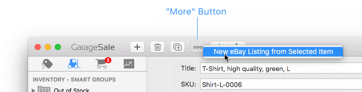 New eBay Listing from Selected Item Add SKU to Listing