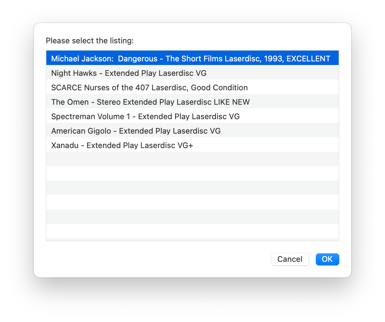 JavaScript - AskForListings()