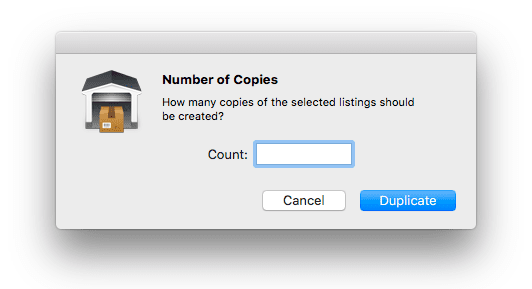 Create an arbitrary number of duplicated listings