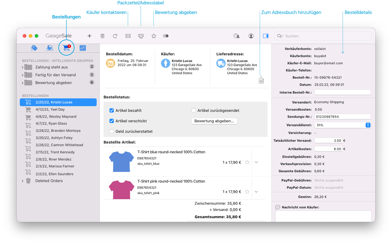 Order Section Order Section