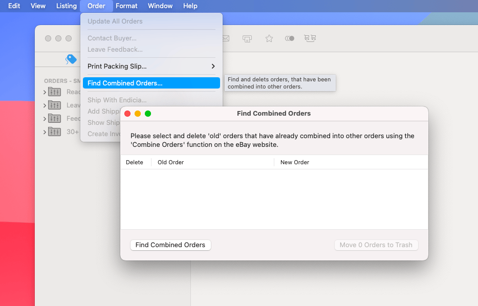 Kombinierte Bestellungen finden Kombinierte Bestellungen finden
