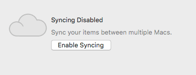 Enable Synching Button Synchronisierung Aktivieren