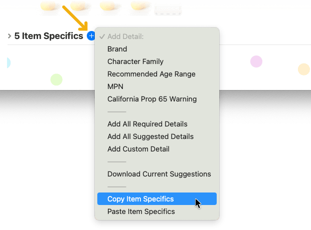 Copy Paste Item Specifics