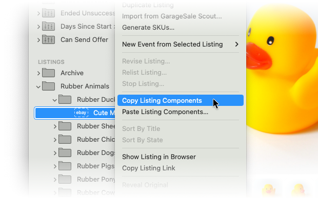 Copy Paste Listing Components