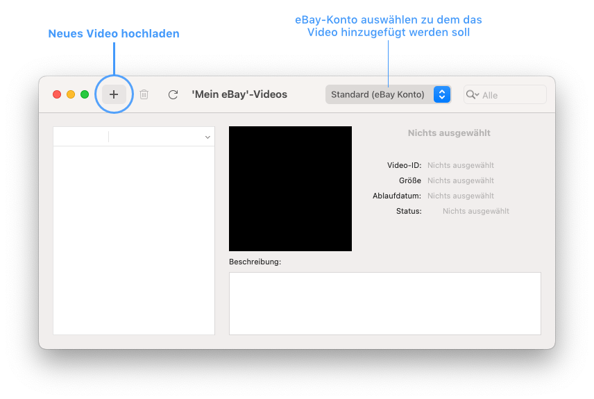 Video Upload Window Video Upload Window