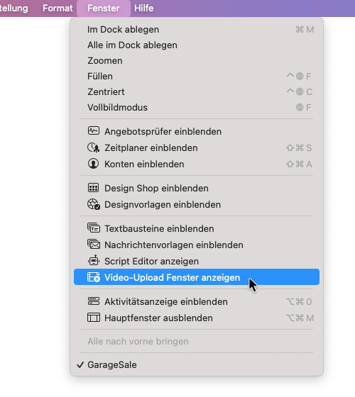 Show Video Upload Window Show Video Upload Window