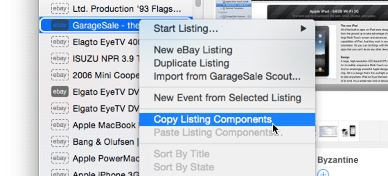 Copy Listing Components