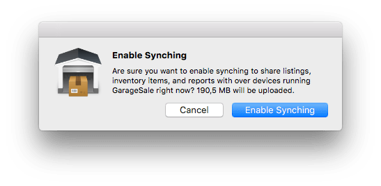 Enable Synching on first Mac