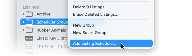 Add Listing Schedule