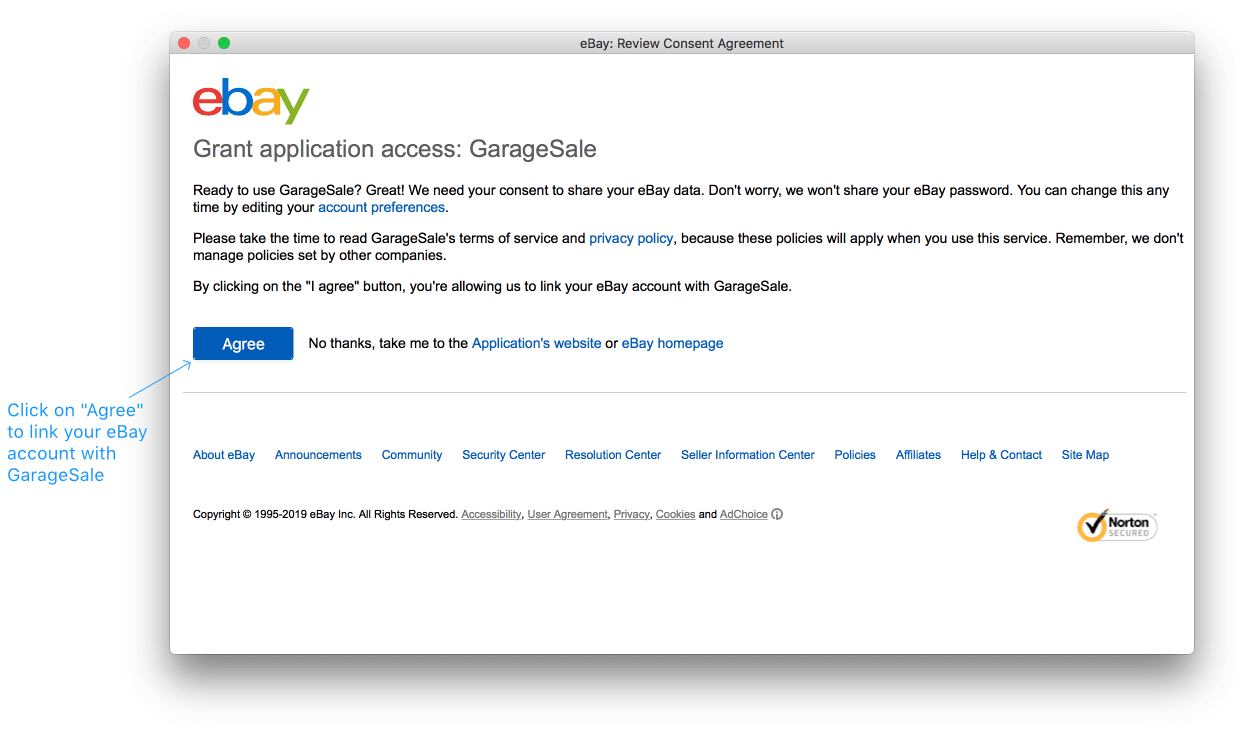 eBay-Konto mit GarageSale verknüpfen