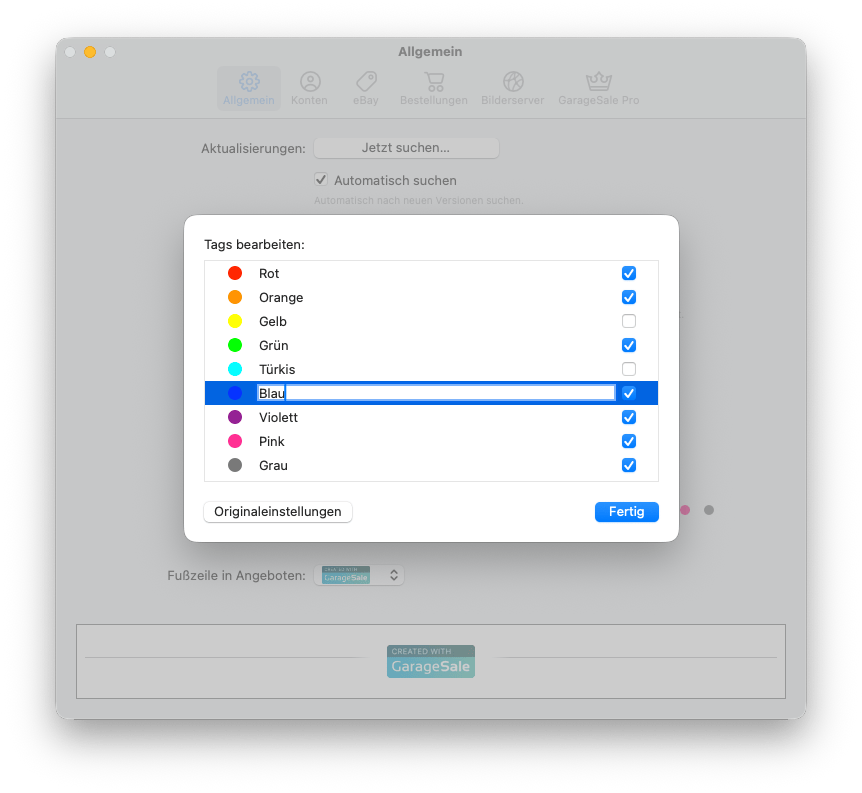 Edit Tags