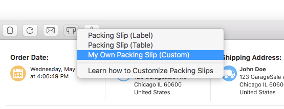 Custom Packing Slip