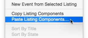 Copy Listing Components