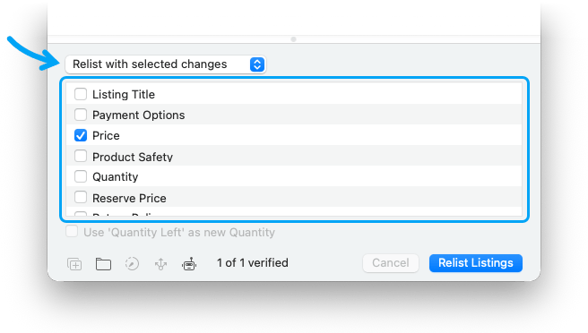 Relisting Options