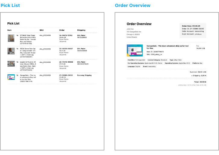 Other Printed Templates