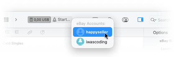 choose account on start