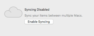 Enable Synching Button