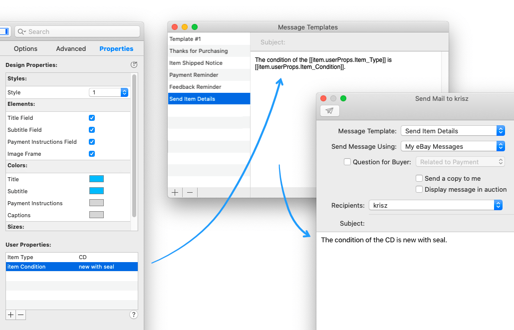 User Properties in Message Templates